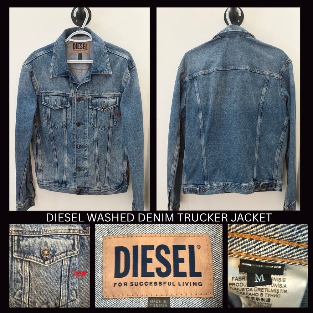 DIESEL Washed Denim Trucker Jacket — MEN’S M
